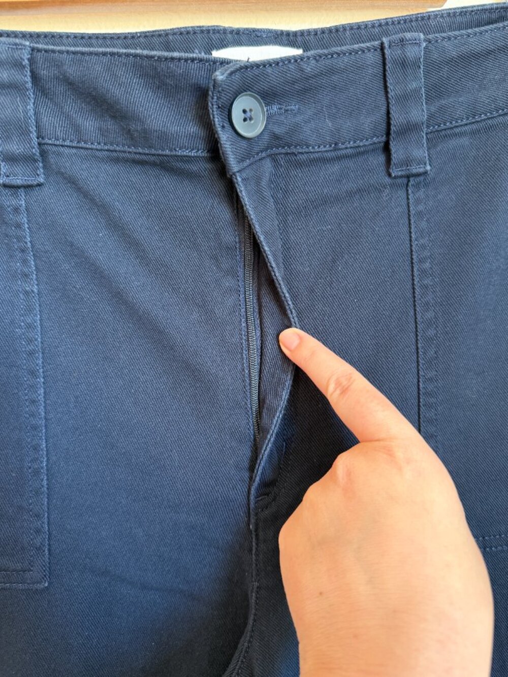 LOFT Outlet High Rise Tapered Leg Pants 16 NWT Navy Cotton Stretch Ankle Casual - Picture 4 of 9